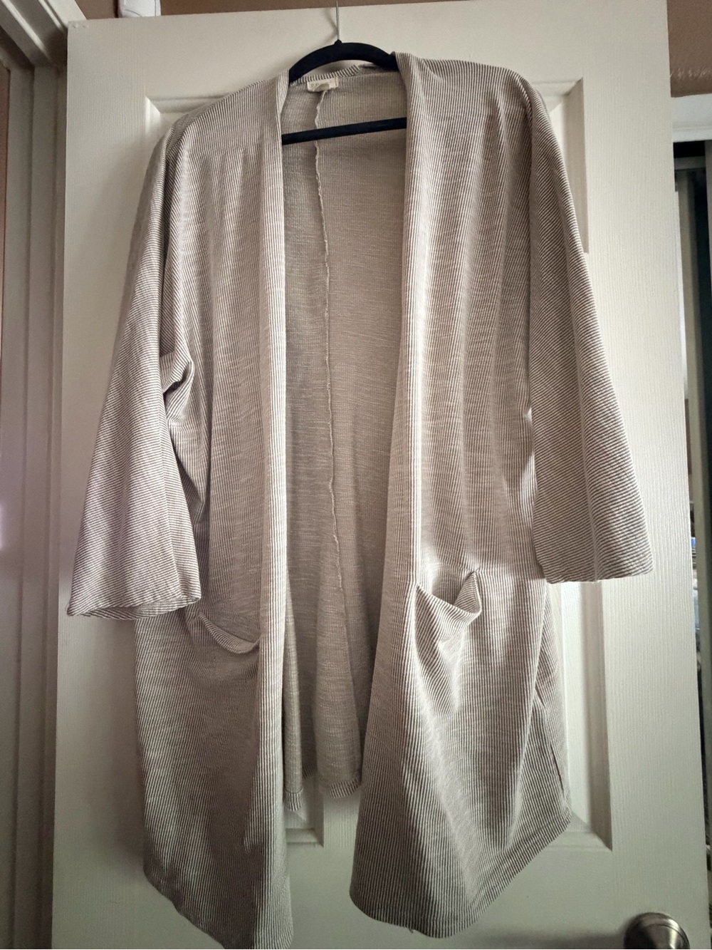 DONNI. Open-Front Lightweight Cardigan in Cream
